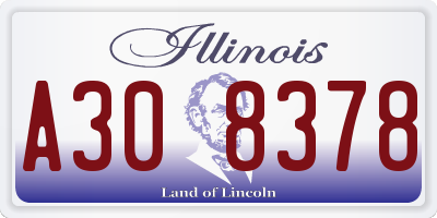 IL license plate A308378