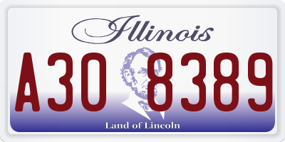 IL license plate A308389