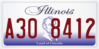 IL license plate A308412