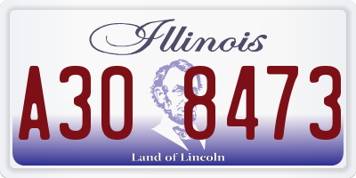 IL license plate A308473