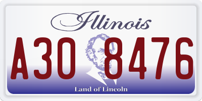 IL license plate A308476