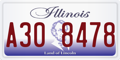 IL license plate A308478