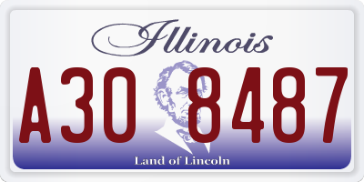 IL license plate A308487