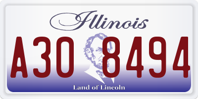 IL license plate A308494