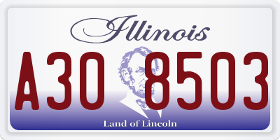 IL license plate A308503