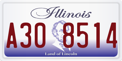 IL license plate A308514