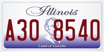 IL license plate A308540