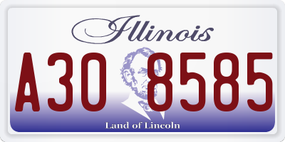 IL license plate A308585