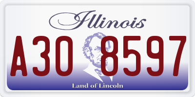 IL license plate A308597