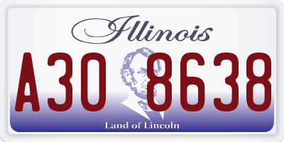 IL license plate A308638