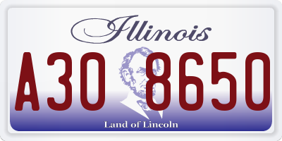 IL license plate A308650