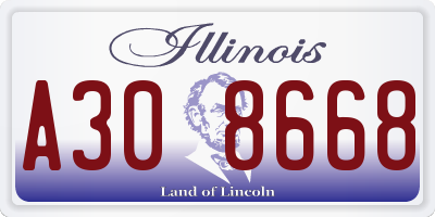IL license plate A308668