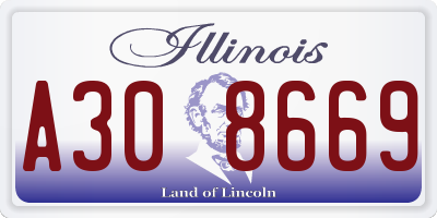 IL license plate A308669