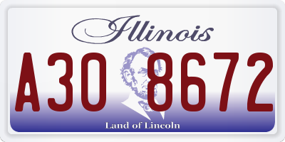 IL license plate A308672