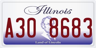 IL license plate A308683