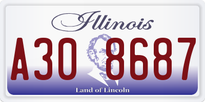 IL license plate A308687