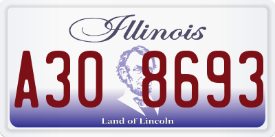 IL license plate A308693