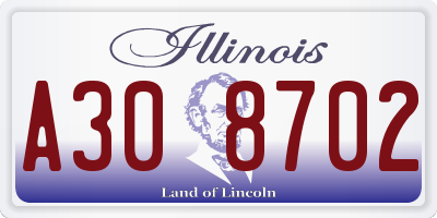 IL license plate A308702