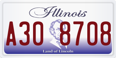 IL license plate A308708