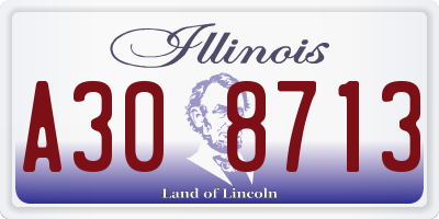 IL license plate A308713