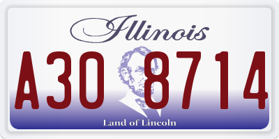 IL license plate A308714