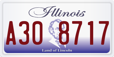 IL license plate A308717