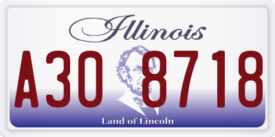 IL license plate A308718