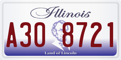 IL license plate A308721