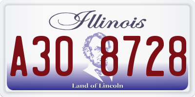 IL license plate A308728
