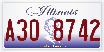 IL license plate A308742