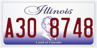 IL license plate A308748
