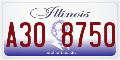 IL license plate A308750