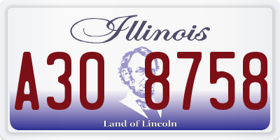 IL license plate A308758