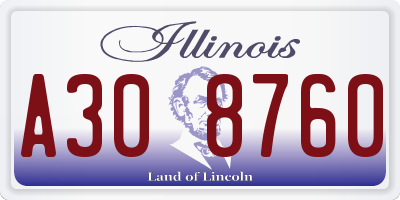 IL license plate A308760
