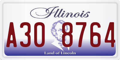 IL license plate A308764