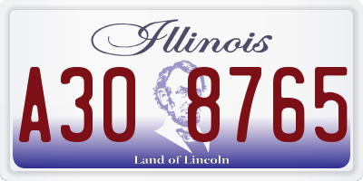 IL license plate A308765