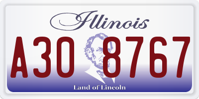IL license plate A308767
