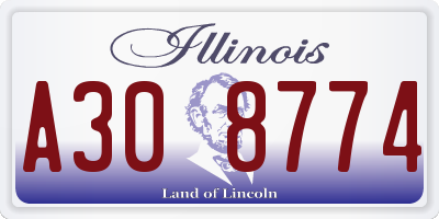 IL license plate A308774