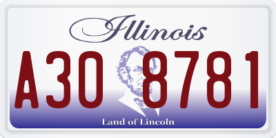 IL license plate A308781