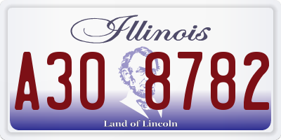 IL license plate A308782