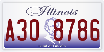 IL license plate A308786