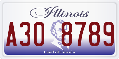 IL license plate A308789