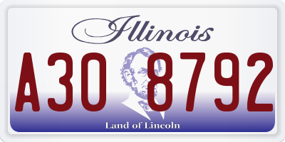 IL license plate A308792