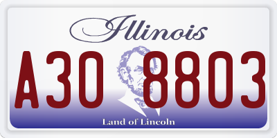 IL license plate A308803
