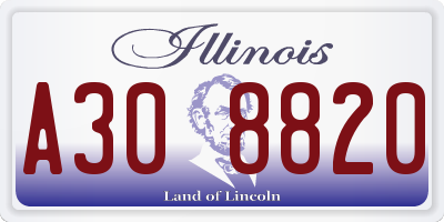 IL license plate A308820