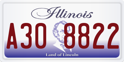 IL license plate A308822