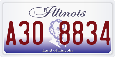 IL license plate A308834