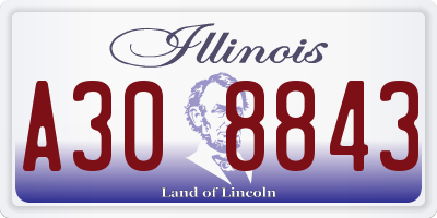 IL license plate A308843