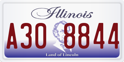 IL license plate A308844