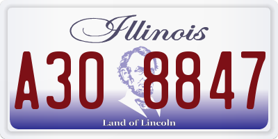 IL license plate A308847
